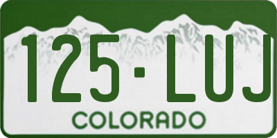 CO license plate 125LUJ