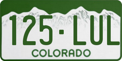 CO license plate 125LUL
