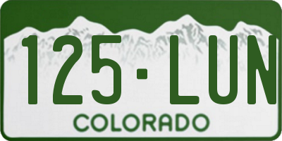 CO license plate 125LUN