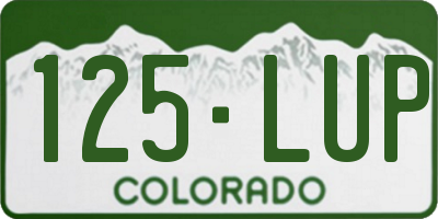 CO license plate 125LUP