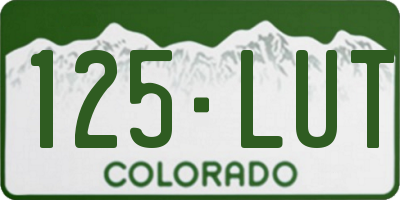 CO license plate 125LUT