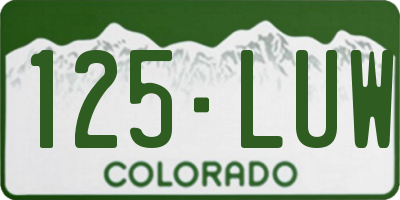 CO license plate 125LUW