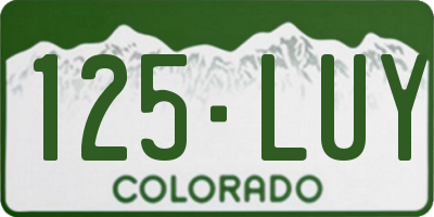 CO license plate 125LUY