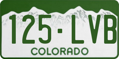 CO license plate 125LVB