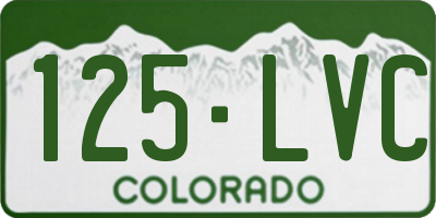 CO license plate 125LVC
