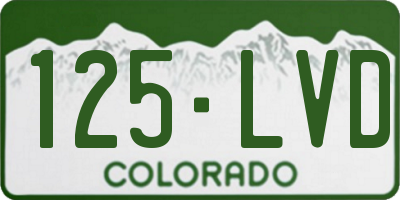 CO license plate 125LVD