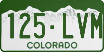 CO license plate 125LVM