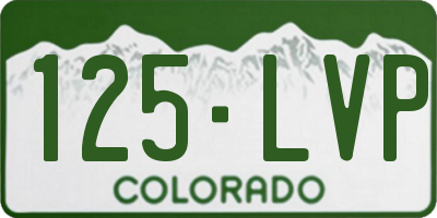CO license plate 125LVP