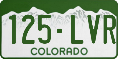 CO license plate 125LVR