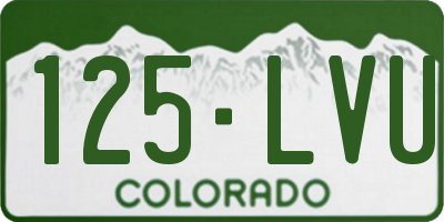 CO license plate 125LVU
