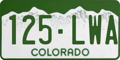 CO license plate 125LWA