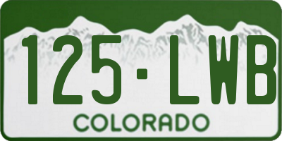 CO license plate 125LWB