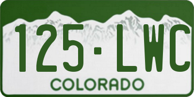 CO license plate 125LWC