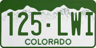 CO license plate 125LWI