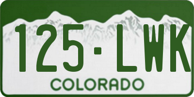 CO license plate 125LWK