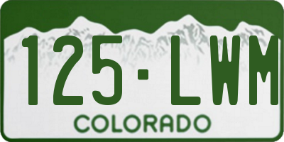 CO license plate 125LWM