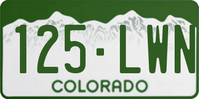 CO license plate 125LWN