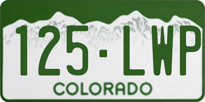 CO license plate 125LWP