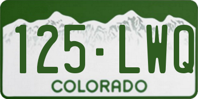 CO license plate 125LWQ