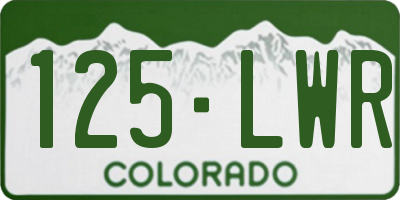 CO license plate 125LWR