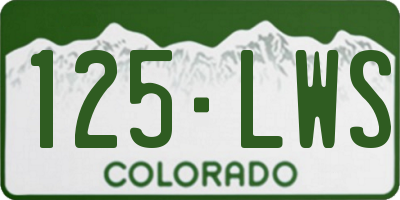 CO license plate 125LWS