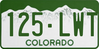 CO license plate 125LWT