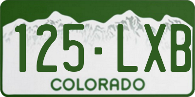 CO license plate 125LXB