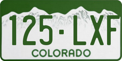CO license plate 125LXF