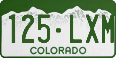 CO license plate 125LXM