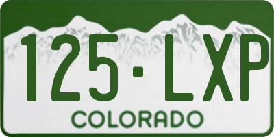 CO license plate 125LXP