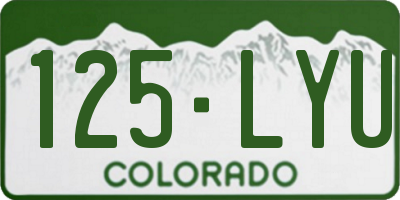 CO license plate 125LYU