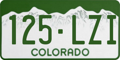 CO license plate 125LZI