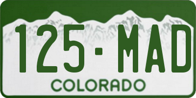 CO license plate 125MAD