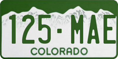 CO license plate 125MAE