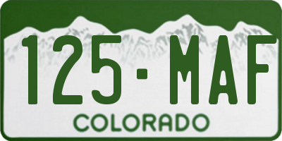 CO license plate 125MAF