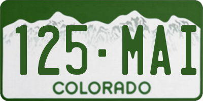 CO license plate 125MAI