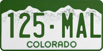 CO license plate 125MAL