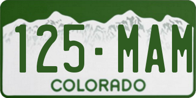 CO license plate 125MAM