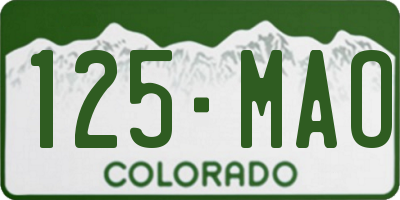 CO license plate 125MAO