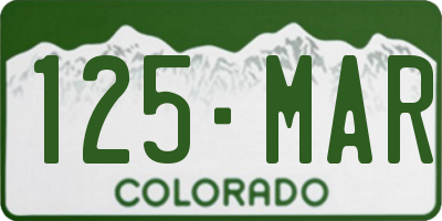CO license plate 125MAR