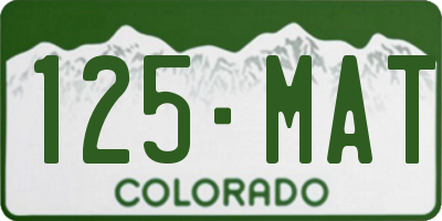 CO license plate 125MAT