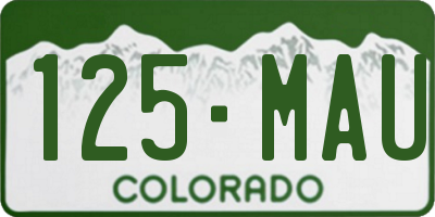 CO license plate 125MAU