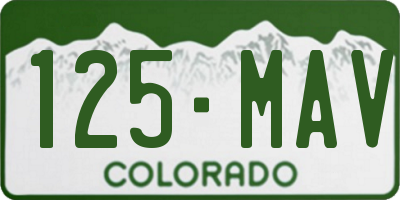 CO license plate 125MAV