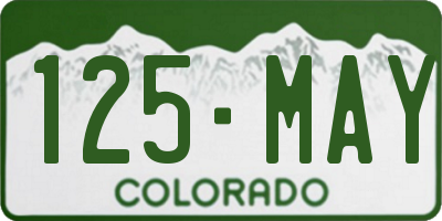 CO license plate 125MAY