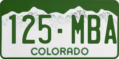 CO license plate 125MBA