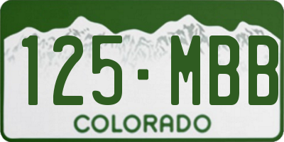 CO license plate 125MBB