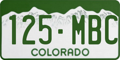 CO license plate 125MBC