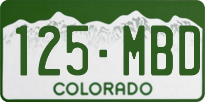 CO license plate 125MBD