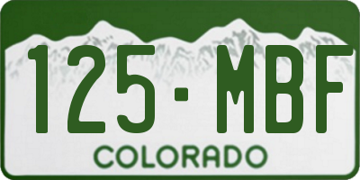 CO license plate 125MBF