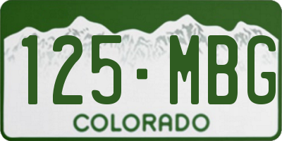 CO license plate 125MBG